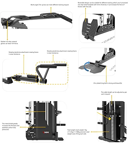 MiM USA Hercules Ex Commercial Smith Machine & Functional Trainer Black