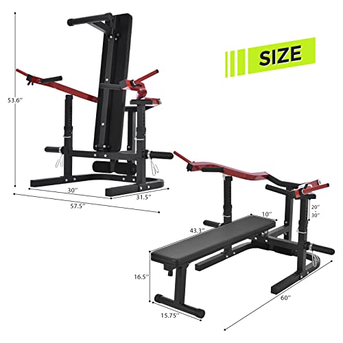 PRODCA Weight Chest Press Bench 11 Adjustable Positions Home Gym Equipment Red