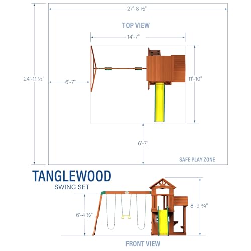 Backyard Discovery Tanglewood Cedar Wood Playset Swing Set Brown