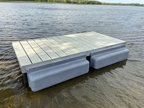 Patriot Docks 5.5'x8' Extra Wide Straight Floating Dock Gray Aluminum Decking