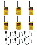 SR-Moto MEVX-S24-YL Yellow UHF 403-470MHz 3W 256 Channel Portable Radio with Speaker Microphone (6 Pack)