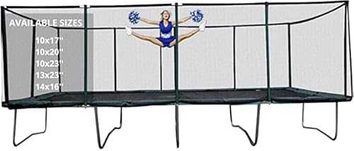 Best Trampoline USA Rectangle Gymnastics Trampoline with Net Enclosure Heavy Duty 750lbs Capacity