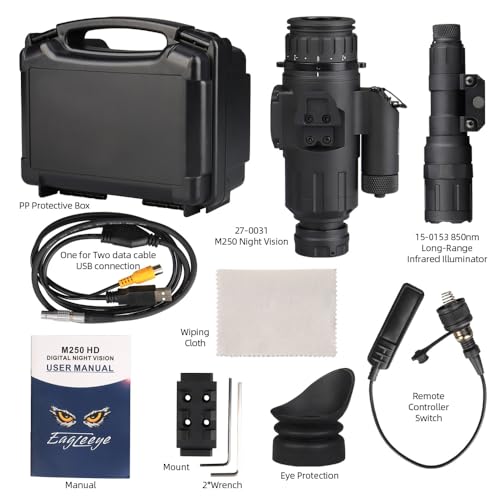 YSS High-Performance 1-8X Digital Monocular Night Vision M250HD Black