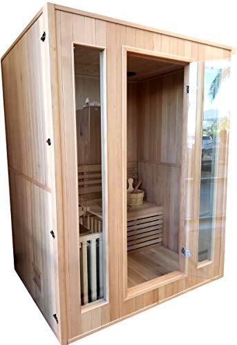 MCP Sauna Canadian Hemlock Wood Indoor Sauna Spa 60" 2-3 Person Wet/Dry Heater