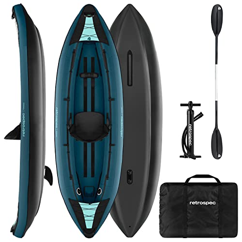 Retrospec Coaster 1 Person Inflatable Kayak Ocean Blue