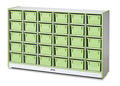 Jonti-Craft Rainbow Accents 30 Cubbie-Tray Mobile Storage Key Lime