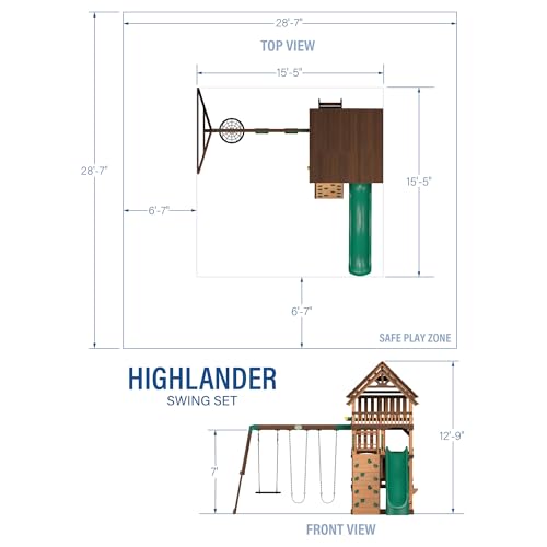 Backyard Discovery Highlander All Cedar Wooden Swing Set Light Brown