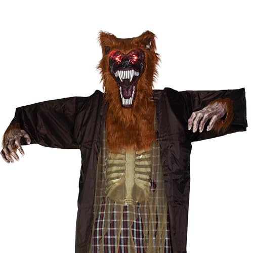 Northlight Huge Lighted Animated Talking Werewolf Halloween Decoration 12'' Brown
