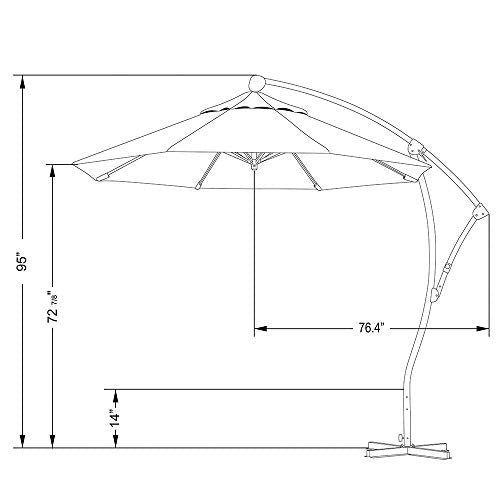 California Umbrella 9-Foot Offset Cantilever Patio Umbrella Macaw