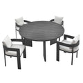 Modway Tahoe 5-Piece Outdoor Dining Set Gray White