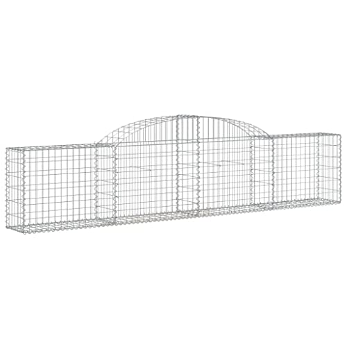 Arched Gabion Baskets 3 pcs 118.1"x11.8"x23.6"/31.5" Galvanized Iron White Black Other