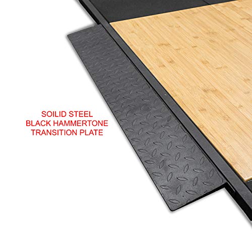 Valor Fitness Deadlift Platform Steel and Bamboo - Protective Rubber Flooring