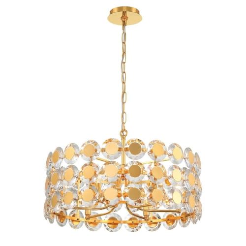 Eurofase Perrene 6-Light Pendant Glam Style Gold 14" Tall 23.5" Wide
