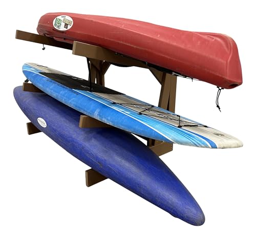 Log Kayak Rack One-Sided Recycled Poly Kayak Rack Nutmeg Brown