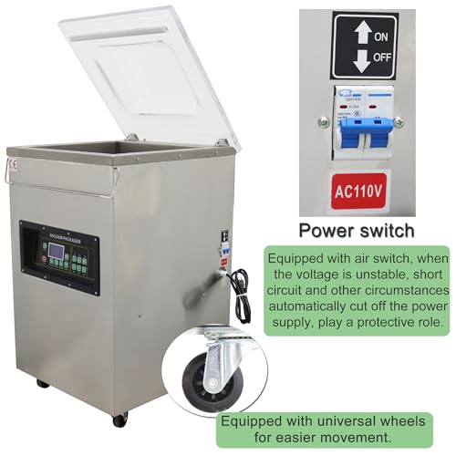 HQHAOTWU Commercial Vacuum Sealer Stainless Steel 17.7-Inch DZ450