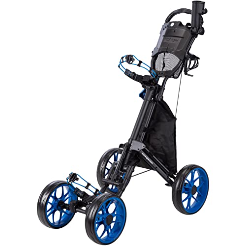 TGW Tour 4-Wheel Golf Push Cart Dark Grey/Blue