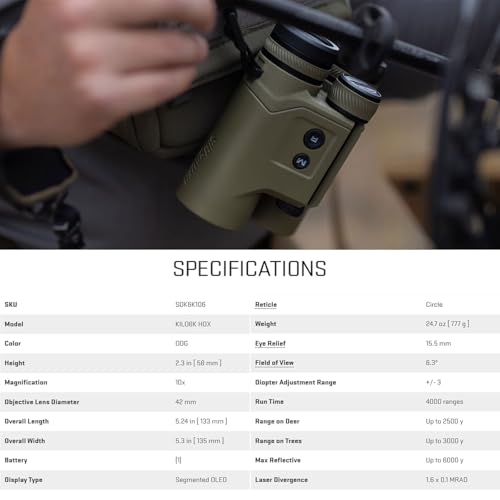 Sig Sauer KILO6K HDX Tactical Laser Rangefinder 10x42mm