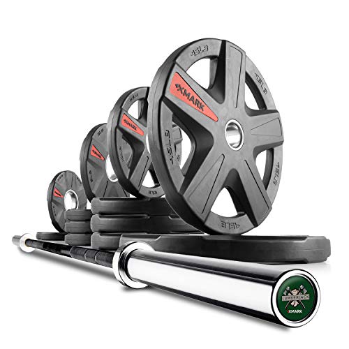 XMark Olympic Bar and 155 lb TEXAS STAR Weight Set 155 LB SET & BAR