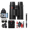 Leica 10x42 Ultravid HD-Plus Binoculars Black with Backpack, Monopod, Cleaning Set, Cap Keepers, Neck Strap