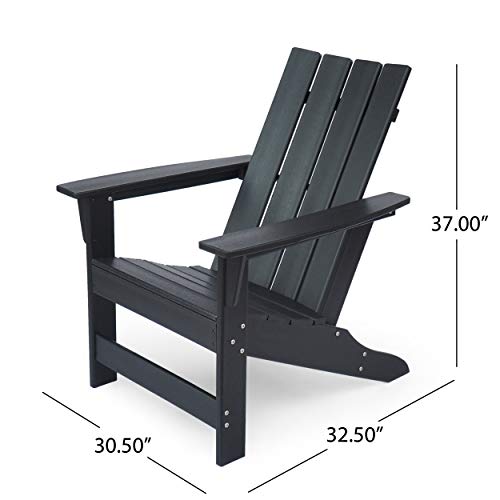 Christopher Knight Home Robert Outdoor Contemporary Adirondack Chair Set of 2 Matte Black