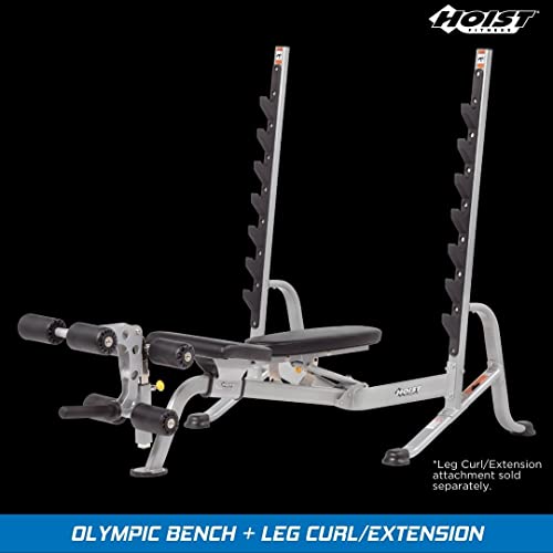 HOIST Fitness Olympic Weight Bench 7-Position Adjustable Full-Body Strength Training Bench Foldable