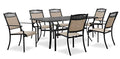Hanover Lisbon 7-Piece Patio Dining Set Tan