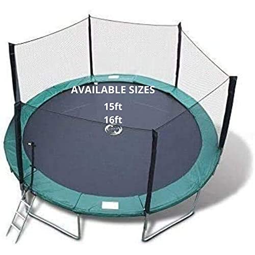 Galactic Xtreme 16ft Round Trampoline with Net Green Pad Black Mat