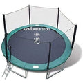 Galactic Xtreme 16ft Round Trampoline with Net Green Pad Black Mat