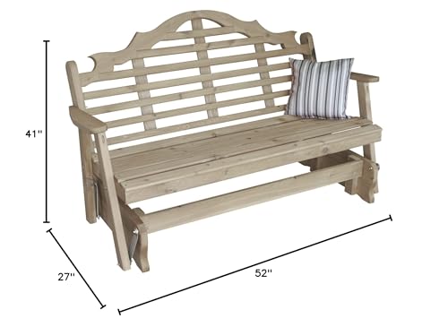 Furniture Barn USA Cedar 4' Marlboro Glider Unfinished