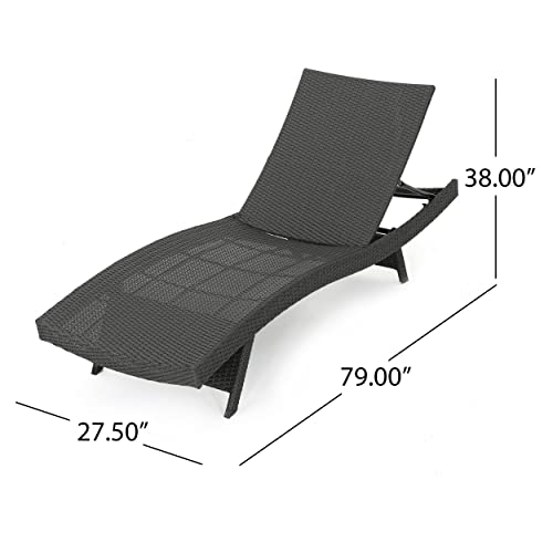 Christopher Knight Home Salem Outdoor Wicker Chaise Lounge Set 4-Pcs Grey
