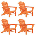 Afuera Living Portside Classic Outdoor Adirondack Chair Set of 4 Orange