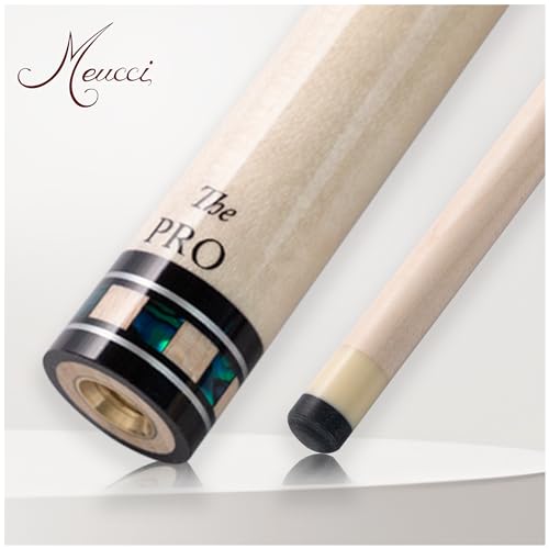 Meucci Pool Cues - Merry Widow Blue & Gray Maple Cue Stick with Paua Shell Squares Design, Irish Linen Wrap - Smoke Stain, Blue/Black Lacquered Linen