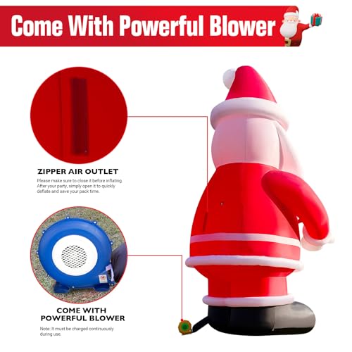 WARSUN 14.5Ft Premium Christmas Inflatable Santa Claus Red