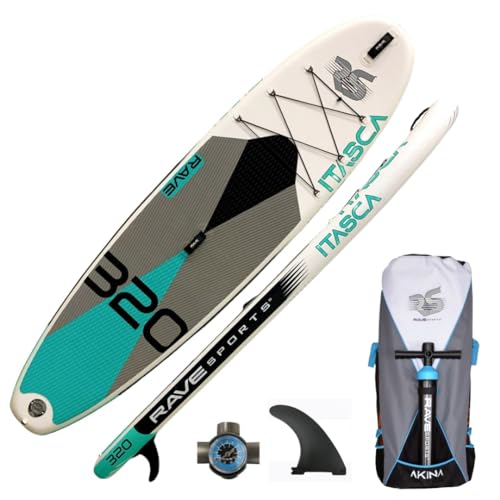 RAVE Sports Inflatable Stand Up Paddle Board Itasca 320 Quarry Blue