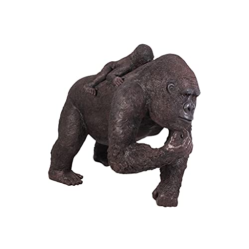 Design Toscano Lowland Gorillas Mother & Child Ape Statues Full Color