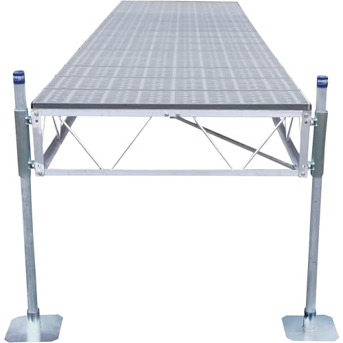 Patriot Docks 16ft Straight Dock with Gray Poly Deck Panels