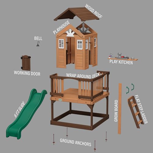 Backyard Discovery Echo Heights Elevated Cedar Playhouse Light Brown
