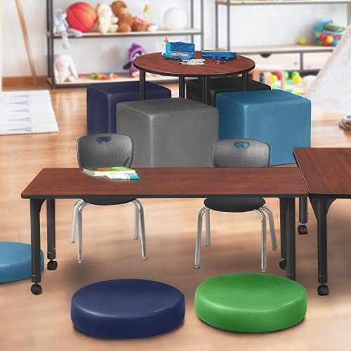 Regency Height Adjustable Mobile Classroom Table Set with 12" Andy Chairs, Cherry/Black