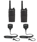 Motorola Solutions 2 Pack RMM2050 Radios with Speaker Mics Black