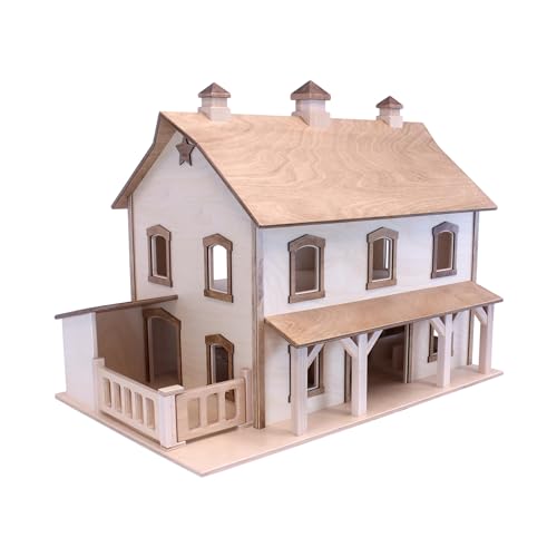 AmishToyBox.com Large Pennsylvania Bank Barn Toy Deluxe Wooden Design Natural
