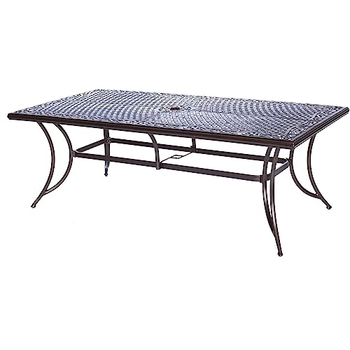 Hanover Traditions 9-Piece Outdoor Dining Set with Blue Cushions