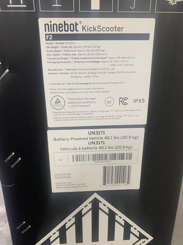 Segway Ninebot F2 Electric KickScooter 350W 25 Mi Range Black