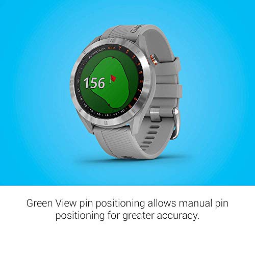 Garmin Approach S40 GPS Golf Smartwatch Stainless Steel with Powder Gray Band