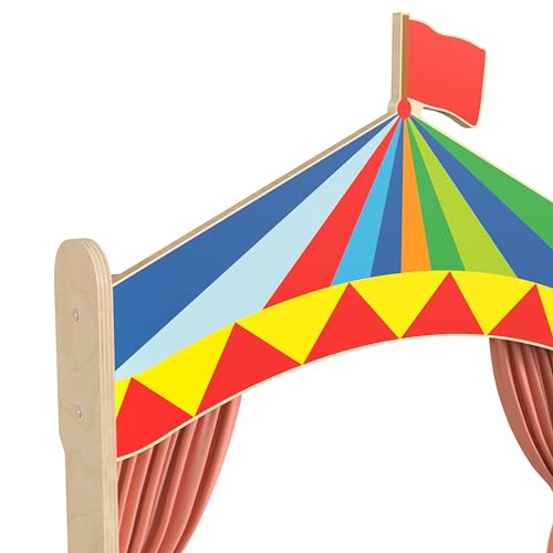 Classroom Essentials Wooden Puppet Theater with Chalkboard Beech