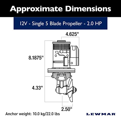 Lewmar 110TT Boat Thruster Kit 1.5kW 12-Volt Motor with Joystick Control White