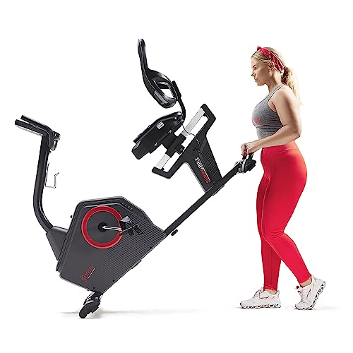 Sunny Health & Fitness Smart Recumbent Bike Black