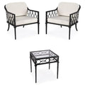 Home Square 3-Piece Outdoor Lounge Chair Set with End Table Black