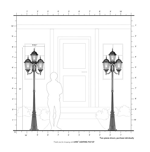 Livex Hamilton 4 Light Outdoor Post Fixture Bronze