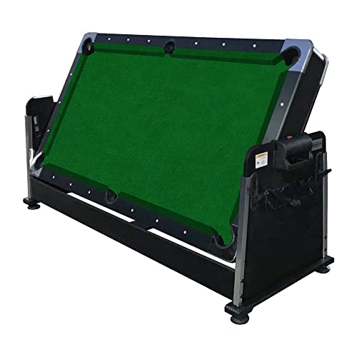 RACK Triad 7-Foot 3-in-1 Multi Game Swivel Billiard/Pool Table Green Felt With Black Body