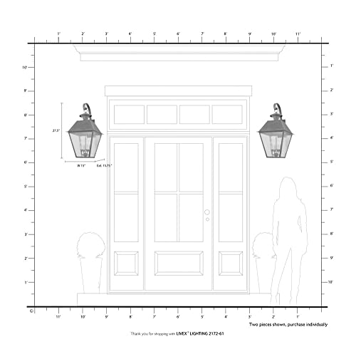 Livex Mansfield 4-Light Outdoor Wall Lantern Bronze